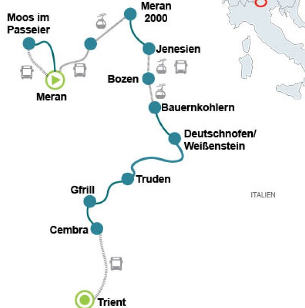 Italien, Südtirol, Trentino: Wanderreise ab Meran